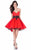 Terani Couture - Feather Fringed High-Low Cocktail Dress 1621H1012 In Red and Black