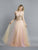 Dave & Johnny - Corset Bodice Plunging V-Neck A-line Dress A7290  In Nude