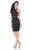 Terani Couture - Sexy Illusion Halter Neck Short Dress 1621H1056 In Black