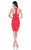 Terani Couture - Sexy Illusion Halter Neck Short Dress 1621H1056 In Red