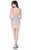 Terani Couture - Illusion Neckline Scrolling Multi-Color Embellished Cocktail Dress 1622H1137 In Neutral