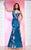 MNM Couture - 7294 Bedazzled Mermaid Dress In Blue