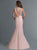 Saborama - Floral Accented Illusion Cutout Mermaid Gown 4037  In Pink