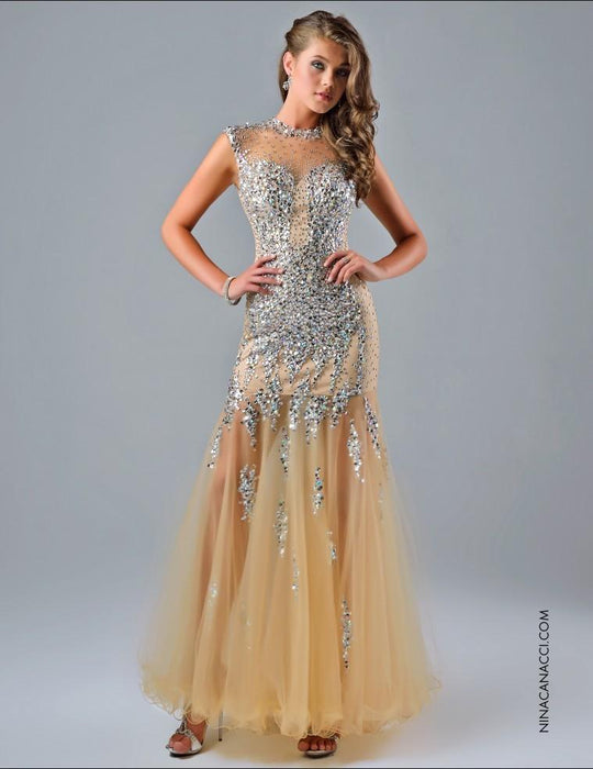 Nina Canacci - 7305 Dress in Nude/Silver