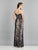 Dave & Johnny - A7315 Lace Embroidered Illusion Neck Sheath Dress In Blue