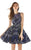 Angela & Alison - 62010 Sleeveless Star-Studded A-Line Dress In Blue