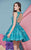 Angela & Alison - 62010 Sleeveless Star-Studded A-Line Dress In Blue and Green