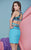 Angela & Alison - 62036 Tribal Embellished Two-Piece Halter Dress In Blue and Green