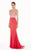 Angela & Alison - 62052 Illusion High Neck Beaded Gown In Pink