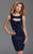 Clarisse - 351 Sequined Cutout Short Dress in Blue