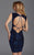 Clarisse - 351 Sequined Cutout Short Dress in Blue