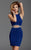 Clarisse - 352 Halter Jersey Sheath Dress in Blue