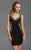 Clarisse - 355 Gilded Patterned Cocktail Dress in Black