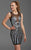 Clarisse - 358 Sleeveless Sheer Metallic Dress in Black