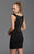 Clarisse - 359 Fitted Beaded Neck Mini Dress in Black