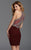 Clarisse - 2909 Illusion Ornate Sheath Dress in Red