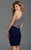 Clarisse - 2909 Illusion Ornate Sheath Dress in Blue