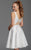 Clarisse - 2910 Sheer Plunging Neck Cocktail Dress in White