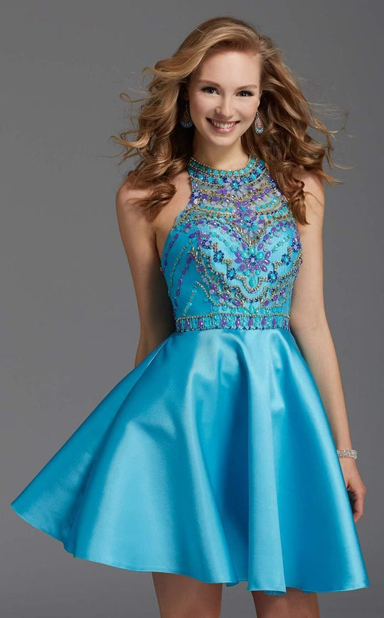 Clarisse - Festive Beaded Cocktail Dress 2913  in Blue