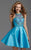 Clarisse - 2913 Festive Beaded Cocktail Dress in Blue