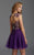 Clarisse - 2918 Embroidered Illusion Tulle Dress in Purple