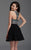 Clarisse - 2925 Geometric Sequined Print Cocktail Dress in Black and Multi-Color