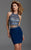 Clarisse - Beaded Two-Piece Fitted Short Dress 2935 in Blue and Multi-Color