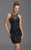 Clarisse - 2937 Embellished Fitted Halter Cocktail Dress in Black
