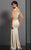 Clarisse Fitted Capelet Evening Gown 6302 In White and Gold