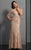 Clarisse - Quarter Sleeve V-Neck Lace Evening Gown 6305  In Neutral and Brown