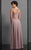 Clarisse - 6306 Embellished Illusion Lace Evening Gown in Brown