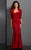 Clarisse - 6308 Lace Mermaid Gown with Bolero in Red
