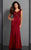 Clarisse - 6317 Embellished V-neck Dress in Red