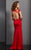 Clarisse - 6324 Embellished Illusion Bateau Dress in Red