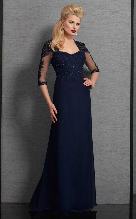 Clarisse - 6328 Lace Applique Sweetheart Evening Gown in Blue