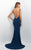 Blush - Bejeweled Sweetheart Sheath Dress 11135 In Blue