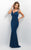 Blush - Bejeweled Sweetheart Sheath Dress 11135 in Blue