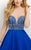 Blush - Jewel Embellished Sweetheart  A-line Dress 11159 in Blue
