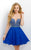 Blush - Jewel Embellished Sweetheart  A-line Dress 11159 in Blue