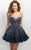 Blush - Sequined Sweetheart A-Line Dress 11182 in Blue and Multi-Color