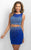 Blush - C350 Two Piece Beaded Lace Bateau Short Dress In Blue