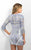 Blush - C351 Sequined Quarter Length Sleeve Cocktail Dress In Silver