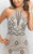 Blush - C354 Beaded Halter Cocktail Dress In Silver and Black