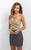 Blush - C361 Sleeveless Beaded Halter Sheath Cocktail Dress In Black and Gold