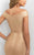 Blush - C372 Metallic Off Shoulder Fitted Cocktail Dress In Gold