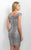 Blush - C372 Metallic Off Shoulder Fitted Cocktail Dress In Silver