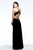 7348 Plunging V-Neck Cutout Mesh Gown