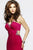 7348 Plunging V-Neck Cutout Mesh Gown