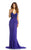 Johnathan Kayne - 6106 Strapless Beaded Corset Draped Gown in Blue