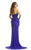 Johnathan Kayne - 6106 Strapless Beaded Corset Draped Gown in Blue